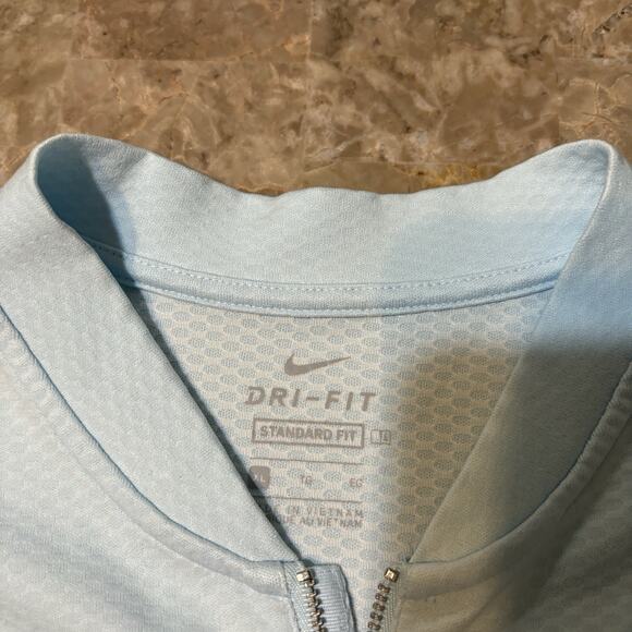 Nike Polo Shirt Womens XL Light Blue Zip Collar Short Sleeve Golf Tennis BV0227 - Picture 6 of 10